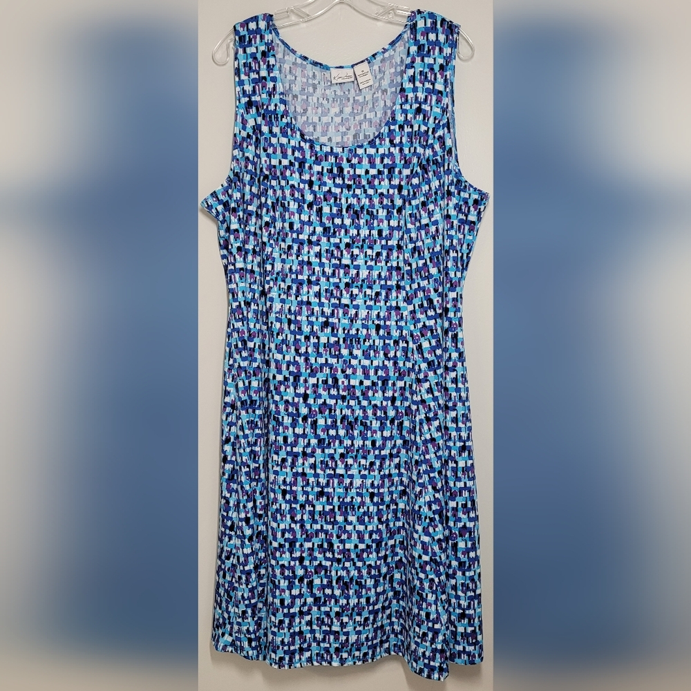 Kim Rogers Geometric Sleeveless Dress 3X